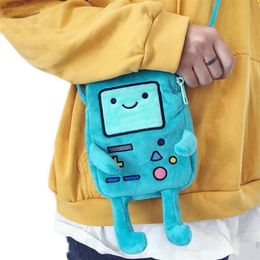 Plush Backpacks ins Finn Jake Figure Crossbody bag Swag Rap coin Phone Bag anime advanture robert BMO toys for Children 220927