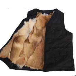 Men s Vests Casual Solid Winter Real sheep fur Short jacket Men shearling vest male inter mens Cashmere coat travel 220926