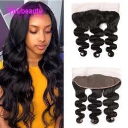 Brazilian Human Hair 13X4 Lace Frontal Body Wave Silky Straight Peruvian Indian 10-24inch Virgin Hair Closures Baby Hairs Natural Colour 3 Pieces/lot