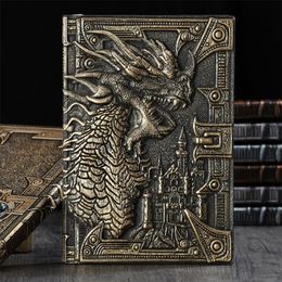 Notepads 3D Three-dimensional Dragon A5 Notebook European Retro Thickened Pu Embossed Notepad Diary Business Gift Office Supplies 220927