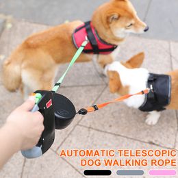 Dog Collars Leashes Running Dog Leash Nylon Hand Freely Pet Products Dogs Harness Collar Jogging Leashes Traction Belt Rope 220923