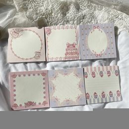 Cute Lace Cake Memo Pad - 50 Sheets for Girls' DIY School sticky notebook and Decorative Stationery sticky note Paper (220927)