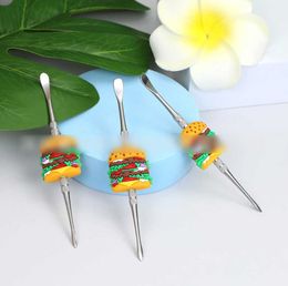 Smoking 4.8" hamburger Wax Dab Tool Smoking 7 types Stainless Steel Dabber Tools for Waxes Dry Herb Tobacco Banger Nails