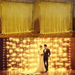 Strings 3X3M Outdoor Waterproof 300 Leds LED Curtain Icicle String Light Lighting Wedding Christmas Holiday Window