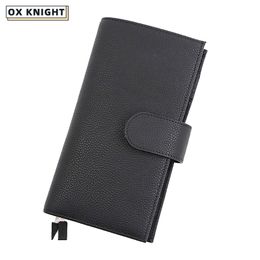 Notepads OX KNIGHT 100% Genuine Leather Notebook Planner Book Cover Pebbled Style with Back Pocket and Double Clasps Agenda Organiser 220927