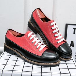 Shoes Fashion Casual Men Color-blocking PU ing Canvas Round Toe Lace Comfortable Street Outdoor Daily AD252 9b2e