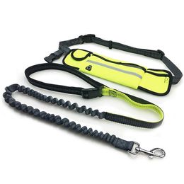 Dog Collars Leashes Running Dog Leash Nylon Hand Freely Pet Products Dogs Harness Collar Jogging Lead Adjustable Waist Leashes Traction Belt Rope 220923