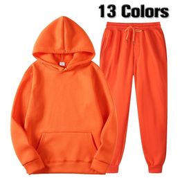 Men s Tracksuits Hoodie Autumn Sport Suit solid Hooded Men Casual Cotton Fall Winter Warm Sweatshirt s Tracksuit Costume 220926