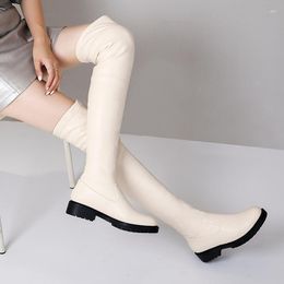 Boots Slim Flat Over The Knee Women Shoes Platform Thigh High Winter Long 2022 Thick Sole Botas Mujer