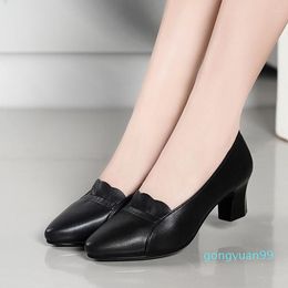 2022 new fashion Dress Shoes Women's Pumps Spring Autumn Women Pointed Toe Med Square High Heels Casual Office Work Female Party Wedding top quality