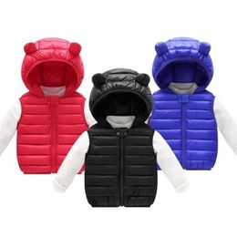 Waistcoat Children's Down Cotton Hooded Vest Warm Winter Sleeveless Kids Toddler Girls Boys Jacket Outwear Infant Baby Fall Clothes 220927