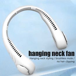 Electric Fans Portable Neck-mounted Fan USB Rechargeable Mini Lazy Neck Bladeless Cooler Wearable Neckband Cooling Fan for Home Office Outdoor T220924