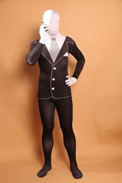 Halloween cosplay gentleman Catsuit Costume Lycar spandex full Body Zentai suit stage costumes club party jumpsuit