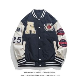 Mens Jackets Thin Light Letterman A Embroidery Patchwork Stadium Award University Men Baseball Bomber Jacket Unisex Women Varsity Coat Street 220927