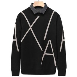 Men's Sweaters High End Designer Wool Pullover Sweater Geometric Autumn Winter Casual Jumper Fashion Brand Knit Men Clothes 220927