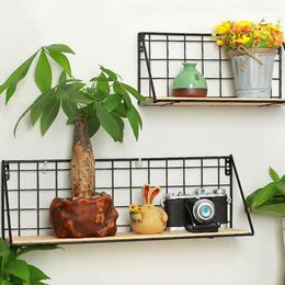 Hooks Wall Shelf Wardrobe Home Living Office Bathroom Rack Wooden Decoration Art Shelve Holder Hanger Organizer Flower