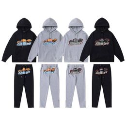 Mens Trapstars Trailtsits Pantolonlar Set Tasarımcı Hoodies Street Giyim Sweatshirts İşlemeli Polare Sweater Kapatma Fermuar Erkekler