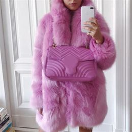 Womens Fur Faux Winter Warm White Coat Women Long Sleeve Pink Luxury Elegant Fluffy Fake Rabbit Blazers Outfits Fashion Streetwear 220927