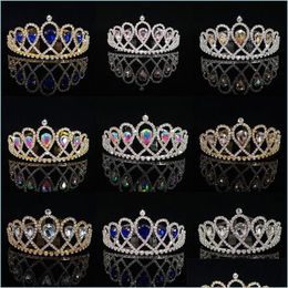 Headbands Wedding Crystal Crown For Bride Headpiece Baroque Tiara And Fashion Princess Rhinestone Hair Accessories Jewelry Drop Deliv Dhxu5