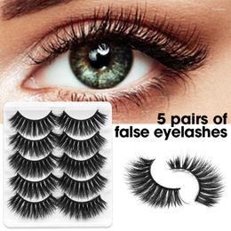 False Eyelashes 5 Pairs 3D Faux Mink Hair Soft Make Up Fluffy Wispy Long Thick Lashes Handmade Eye Lash Makeup Extension Tools