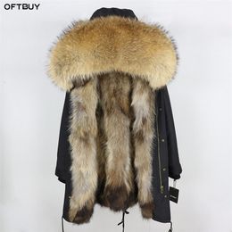 Women's Fur Faux Real Coat Winter Jacket Women Long Parka Waterproof Big Natural Raccoon Collar Hood Thick Warm Liner 220923