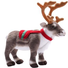 Christmas Toy Supplies Simulation Reindeer Plush Deer Doll Xmas Elk Decorations Merry Year Gift for Kids 220924