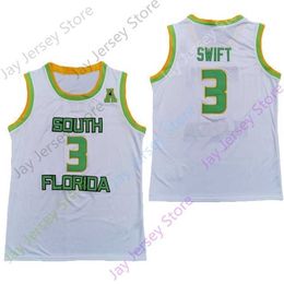 Mitch 2020 New NCAA South Florida USF Jerseys 3 Swift College Basketball Jersey White Size Youth Adult All Stitched