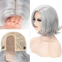 Womens Silver Short Hair Wigs Ladies Party Cosplay Fashion Nature Wig