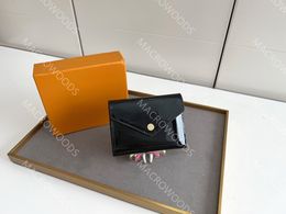 Modefrauen Clutch Wallet Pu Shiny Leder Kurzer Brieftet Victorine Brieftaschen Designerkarte Halter Reißverschluss Münztasche Gold Hardware Lady Luxus Münzgeldbeutel 41938