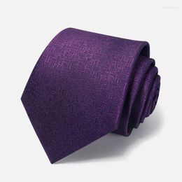 Bow Ties High Quality 2022 Designer Fashion Purple Irregular Stripe 8cm For Men Necktie Wedding Party Formal Suit With Gift Box