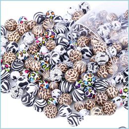 Other 12Mm Sile Beads Food Grade Terrazzo Leopard Print Teething Baby Chewable Teether Diy Nursing Jewelry Loose Bead Drop Delivery 20 Dhxea