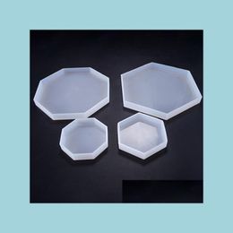 Moulds Diy Sile Epoxy Mould Hexagon And Octagonal Flexible Moulds Desktop Decoration Mods Manual Craft Tool Supplies For Jewellery Drop De Dhxv6