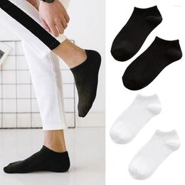 Men's Socks Unisex Invisible Sports For Men Shallow Mouth Thin Cotton Black White Solid Colour Short