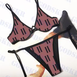 Designer Womens Lingerie Bikini Sets Letter Print Ladies Swimwear Bra Sexy Push Up Underwear
