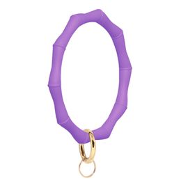 d sports Canada - Key Rings Sile Bracelet Bamboo Shape Outdoor Sports Bangles Fashion Punk Women Keychain Jewelry Key Chain Accessory Drop D Dhgirlsshop Dhzix