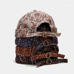 Berets Vintage Docker Cap Brimless Hat Breathable Beanie Hats Cotton Retro Adjustable Literary Landlord Sailor Women Hip Hop