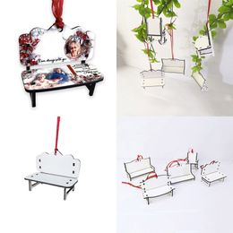 Sublimation Blank Heat Transfer Christmas Decoration Tag DIY Chair Bench Christmas Tree Pendant Room Decorations Gift