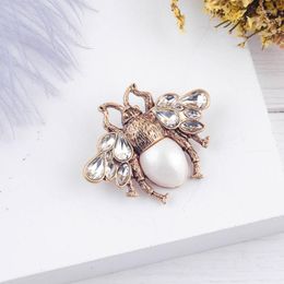 Brooches Bohemia Tendency Bee Brooch Fashion Imitation Pearls Glass Insect For Women Jewellery