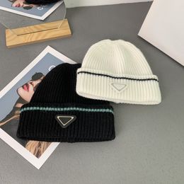 Famous Designer Casual Letters Woolen Cap Female Winter Korean Style Couple Knitted Hat Warm Hatband Logo