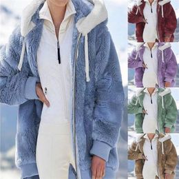 Women's Fur Faux Women Winter Plus Size Woman Coat Long Teddy Jacket Warm Thick Fleece Plush 220927