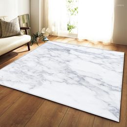 Carpets Nordic 3D Marble Pattern Soft Flannel Area Rugs Parlour Tea Table Anti-slip Bedroom Bedside Mat Living Room Large Carpet