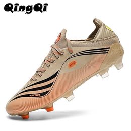 Dress Shoes QQ-2050 High Quality Mens Soccer Ultralight Non-Slip Turf Cleats TFFG Training Football Sneakers Chuteira Campo 220926