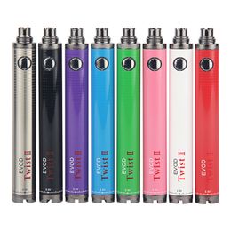 1pcs 1600mAh eVod Twist 2 II Vaper Pen 510 Thread VV Batteria Tensione variabile regolabile eGo C Twist Vision Spinner II Vaporizzatore