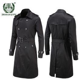 Men's Trench Coats Brand British Style Classic Jacket Men Fashion Male Double Breasted Long Slim Outwear Adjustable Belt 220928
