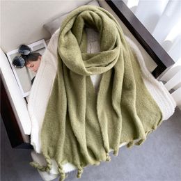 Scarves Winter Scarf Women Cashmere Warm Pashmina Solid Female Scarves Wraps Thick Soft