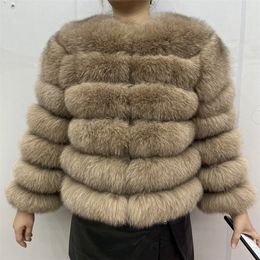 Women's Fur Faux real fur coat women winter thick jacket short wholesale genuine sleeve 220928