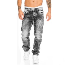 Mens Jeans Fashion Hip Hop Blue Straight Men Baggy Pants Retro Streetwear Harajuku Wash Man Biker Black Loose Wide Leg Denim Trousers 220928