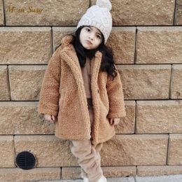 Coat Fashion Baby Girl Boy Winter Jacket Fur Thick Child Warm Sheep Like Long Loose Kid Outwear Clothes High Quality 2 14Y 220927