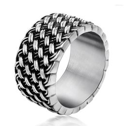 Cluster Rings Sales Retro Cool Weaved For Men Wedding Bands Jewellery Fashion Stainless Steel Men's Man Ring Gifts Anel