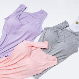 Women's Tanks Women's Summer 2022 Tops Shirt Modal Underwear Plus Size Female T-shirt Camisole Blouse Built In Bra